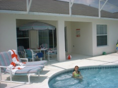 The lanai, from the pool area