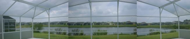 Facing south, overlooking a lake